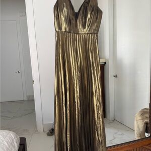 Aidan Mattox Metallic Gold Dress